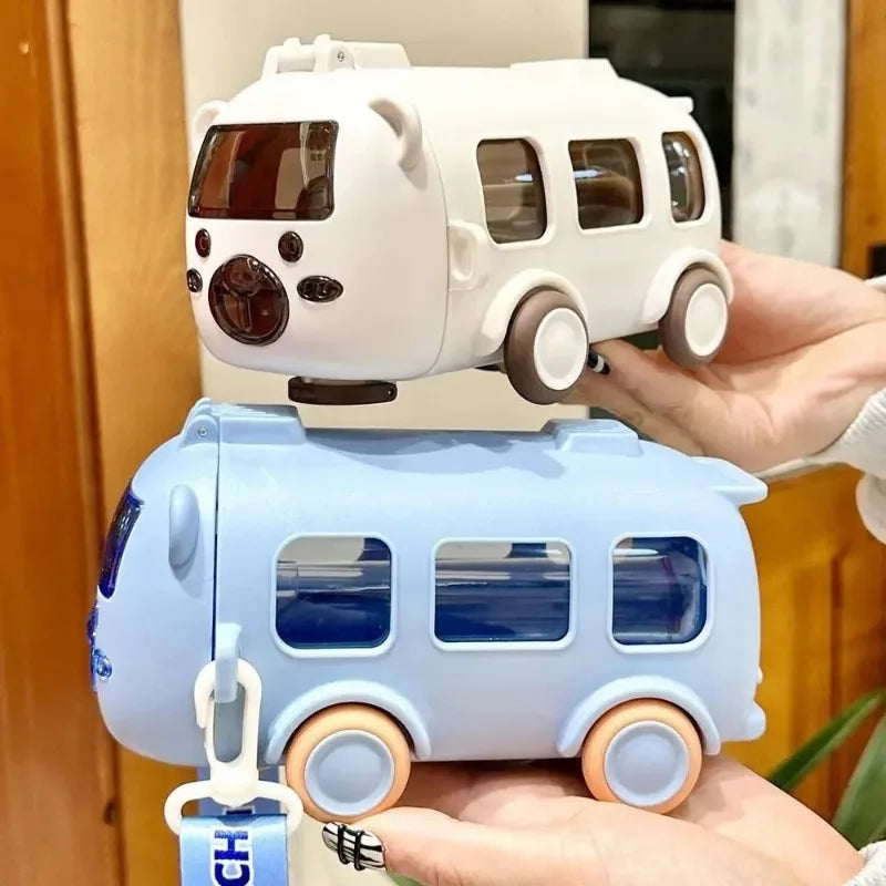 Cute Bear Bus Straw Cup